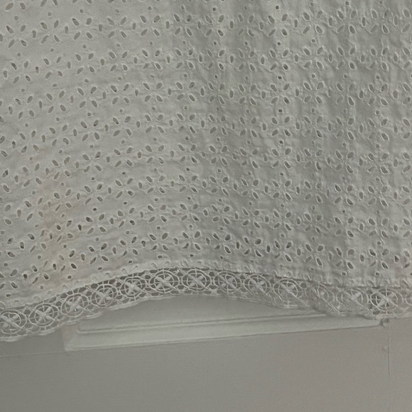 J. Jill 100% Cotton White Eyelet 3/4 Sleeve Tunic PXS Cottagecore Grannycore - Picture 3 of 13